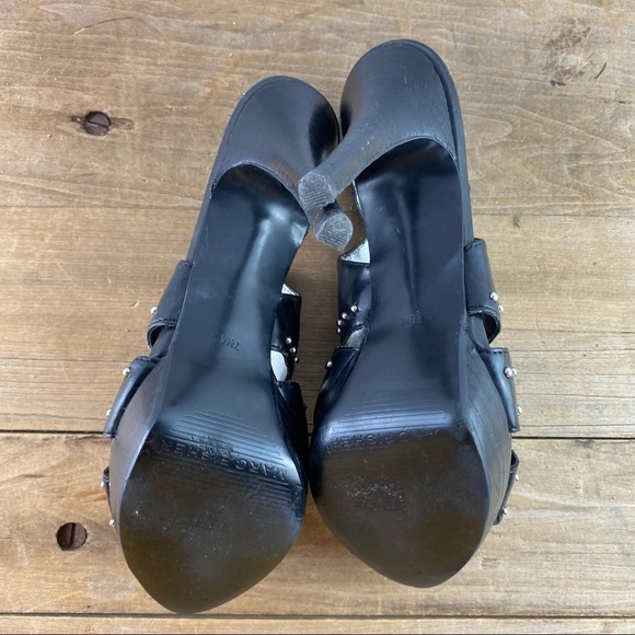 Marc Fisher black with silver studs sexy sling back heels, 7.5 - Picture 5 of 10